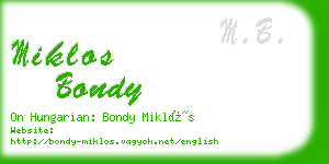 miklos bondy business card